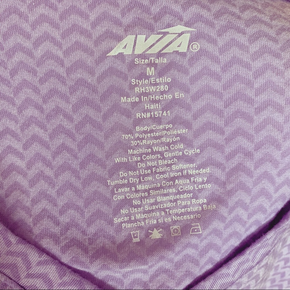 π Avia Purple Chevron Print Workout Tee- M - Picture 8 of 9